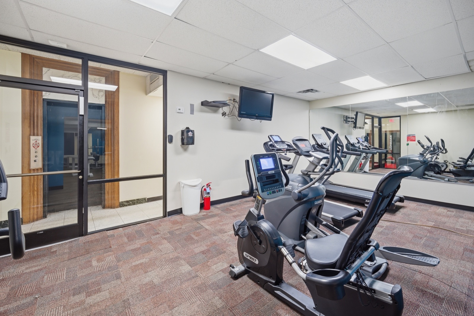 Fitness center cardio equipment